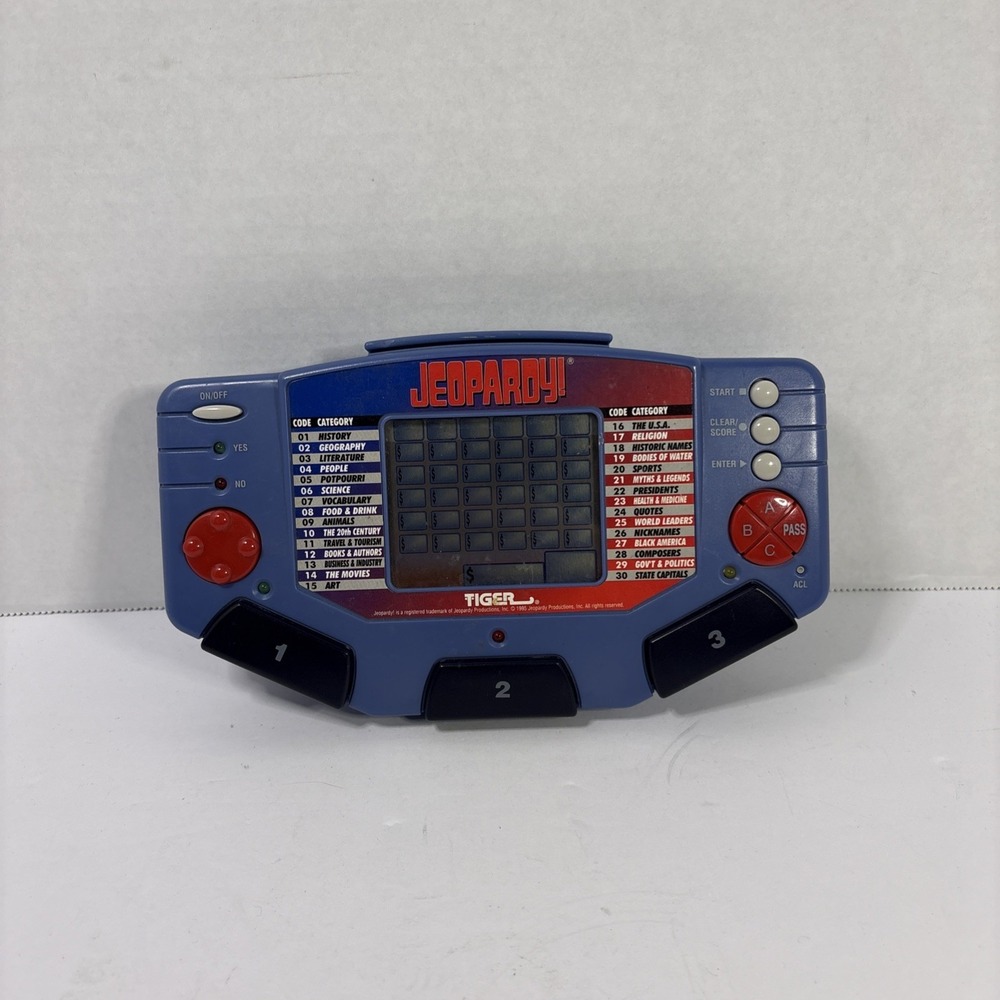 Vintage 1995 Tiger Electronics Jeopardy Handheld Game Console with Cartridge